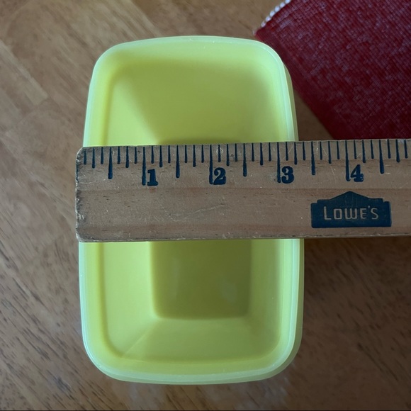 Vintage Tupperware Rectangular Storage Canisters 2 containers and 1 lid yellow - Picture 7 of 8
